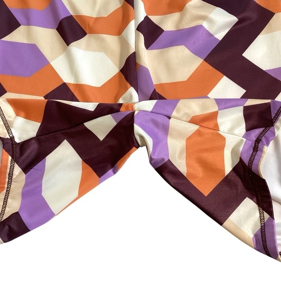 ZARA Stretchy Geometric Pull On Biker Shorts Medium - Picture 5 of 9